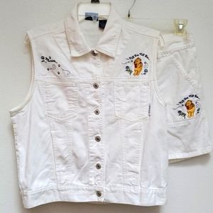 Disney Winnie Pooh White Demin Short Set Size 14